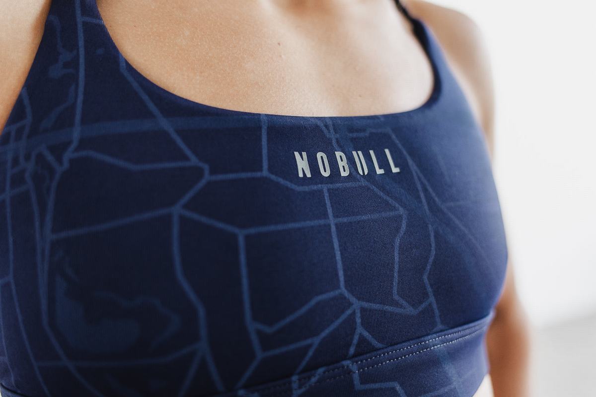 Navy Women's Nobull Sports Bras | USA987034