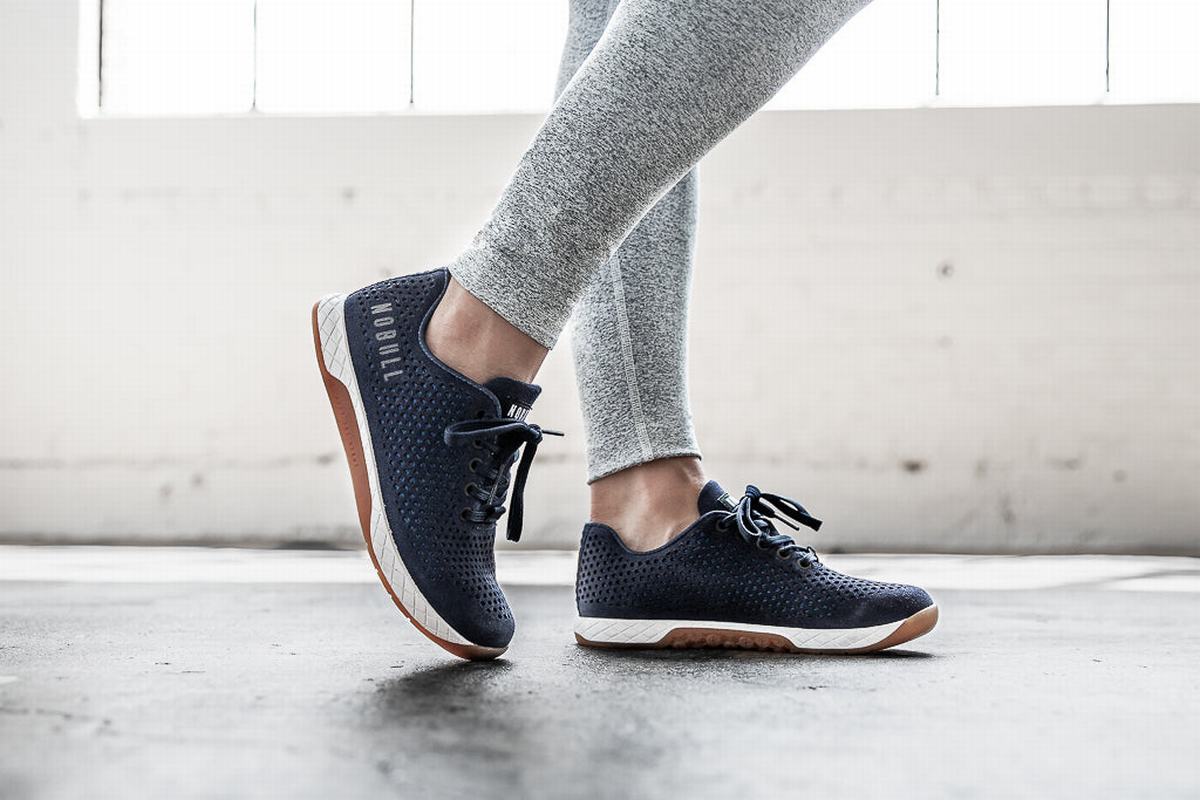 Navy Women's Nobull Suede Trainers | USA398765