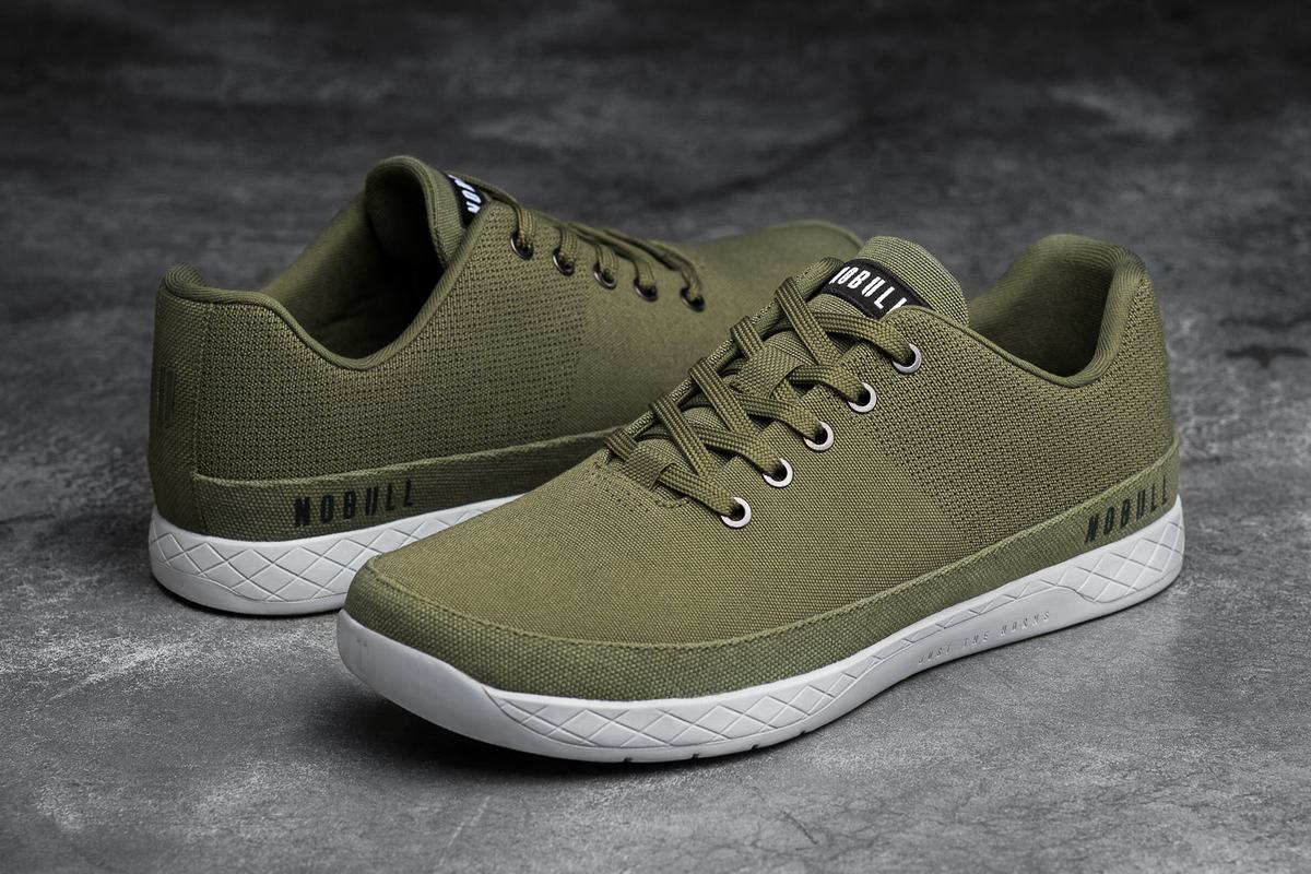 Olive Men's Nobull Canvas Trainers | USA861397