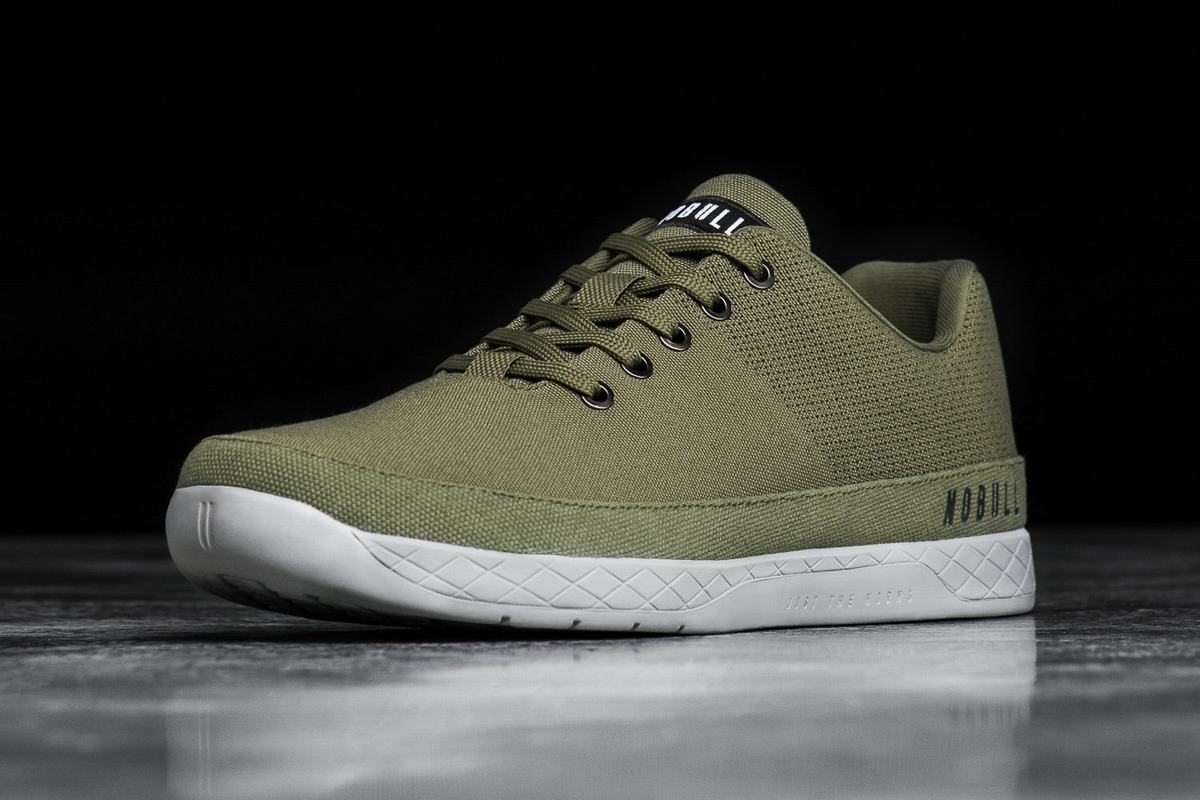 Olive Men's Nobull Canvas Trainers | USA861397