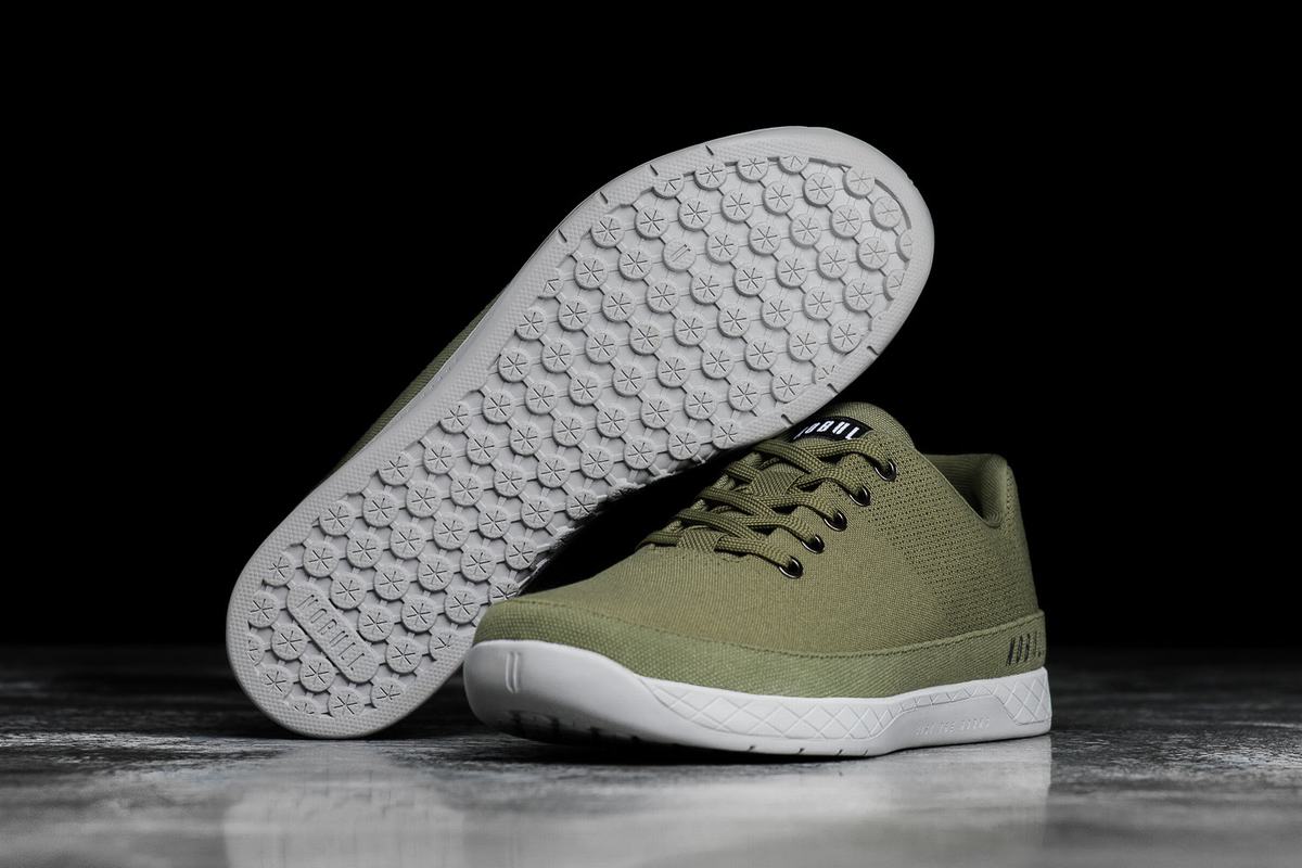 Olive Men's Nobull Canvas Trainers | USA861397