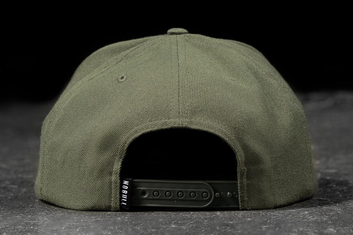 Olive Men's Nobull Flat-Brim Snapback Hats | USA809673