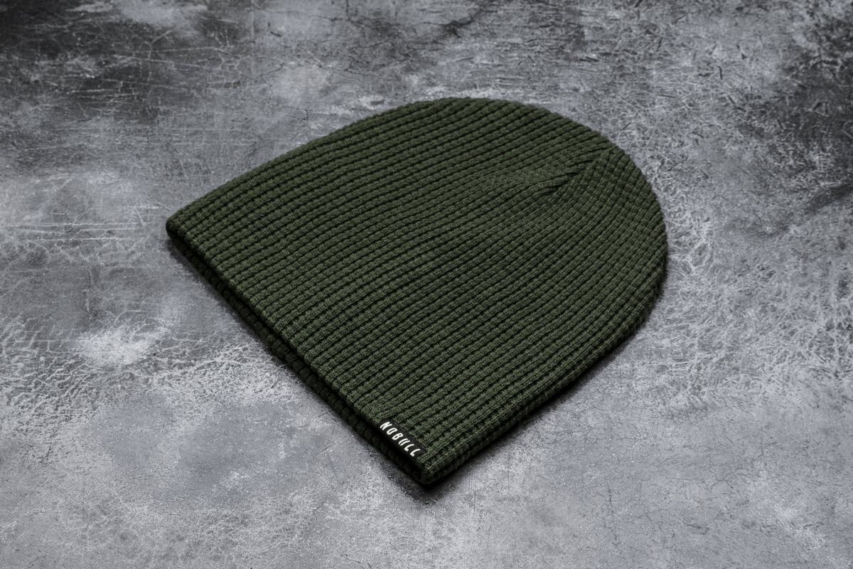 Olive Men's Nobull Waffle Beanie | USA698524