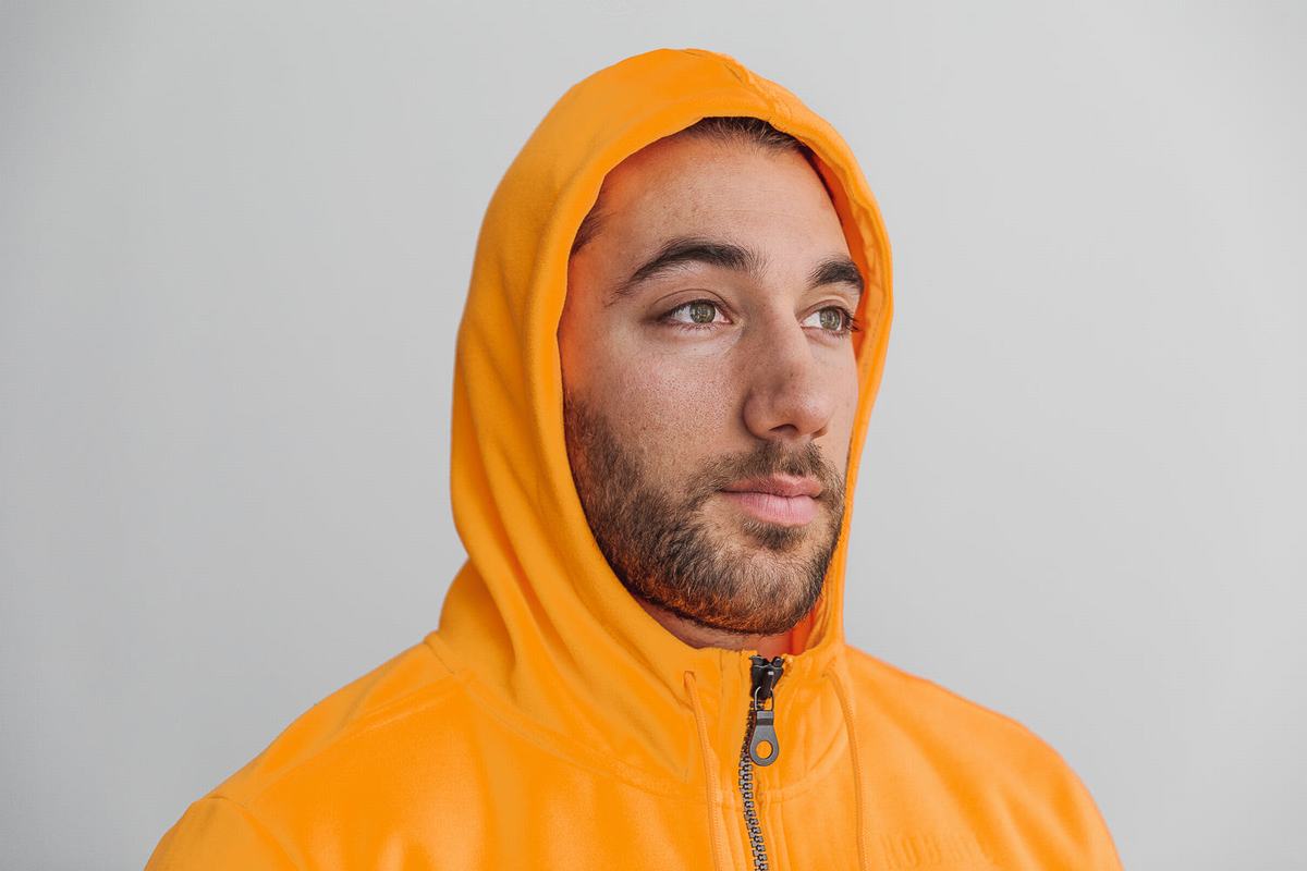 Orange Men's Nobull Arctic Zip-up Neon Jackets | USA963054