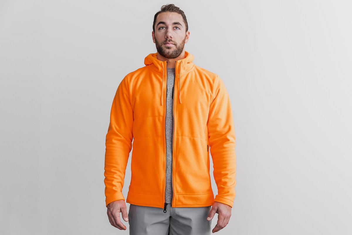 Orange Men\'s Nobull Arctic Zip-up Neon Jackets | USA963054