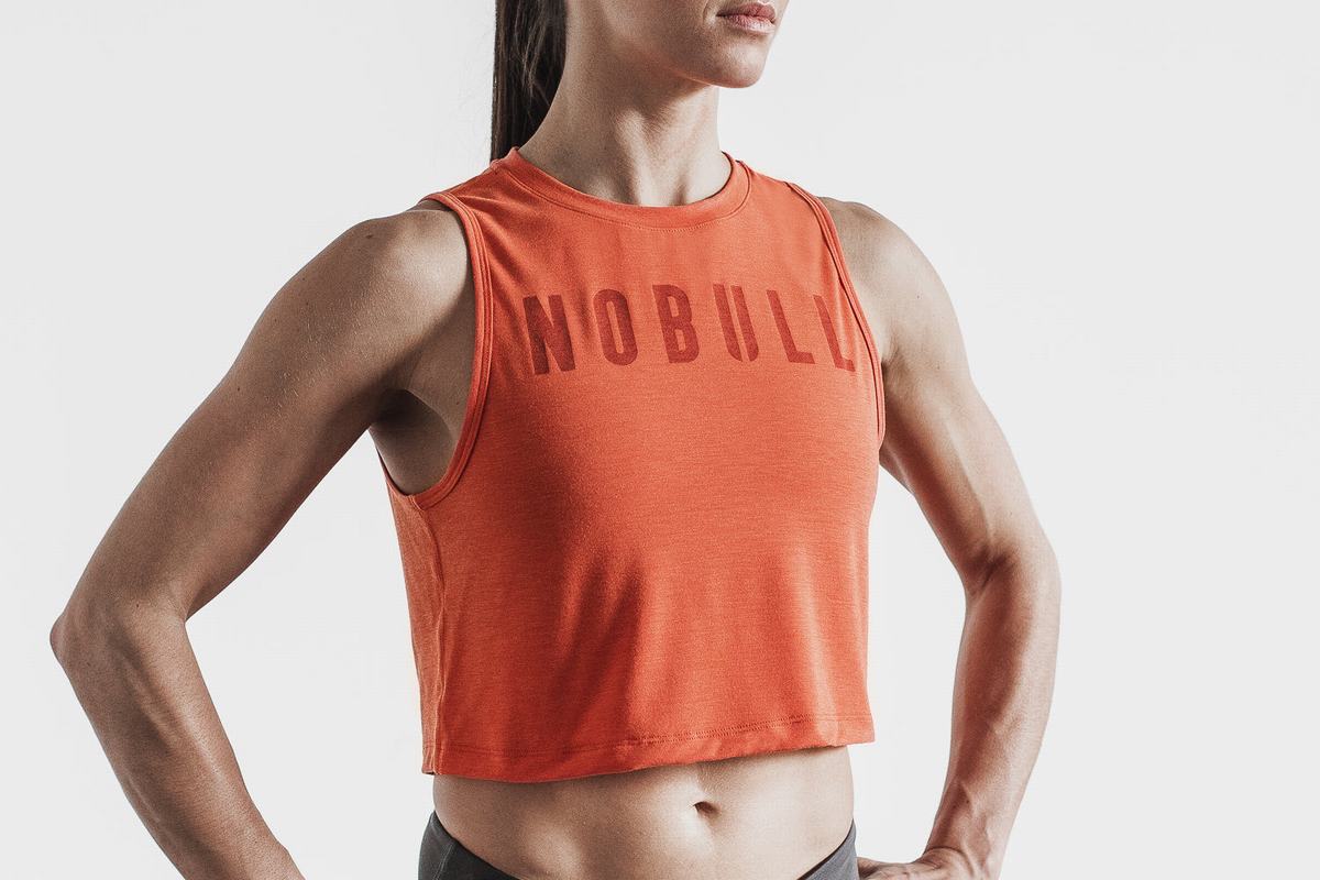 Orange Women's Nobull Muscle Tank Tops | USA821740