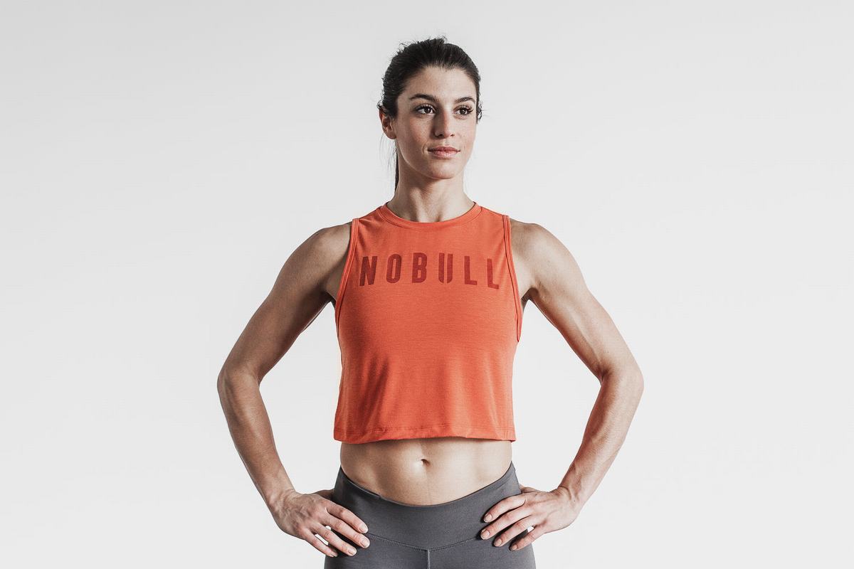 Orange Women\'s Nobull Muscle Tank Tops | USA821740