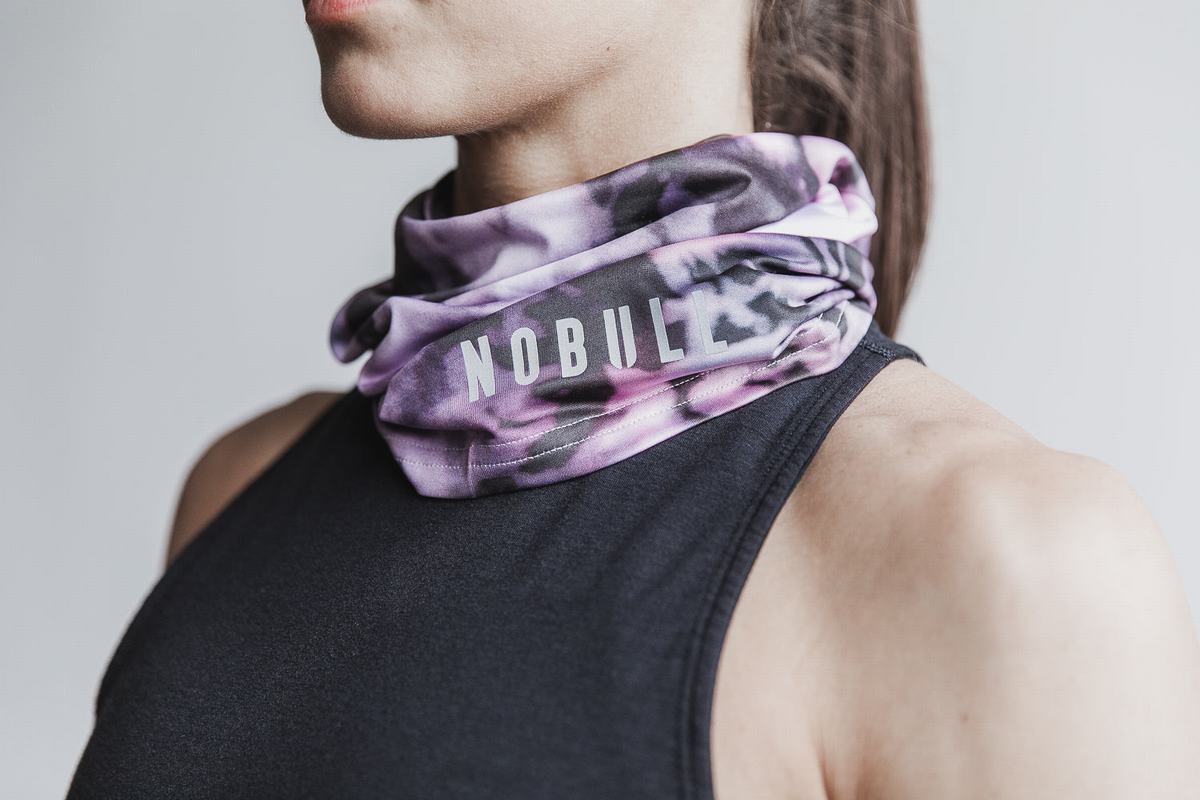 Pink Black Women's Nobull Gaiter Tie-Dye Scarves | USA027839