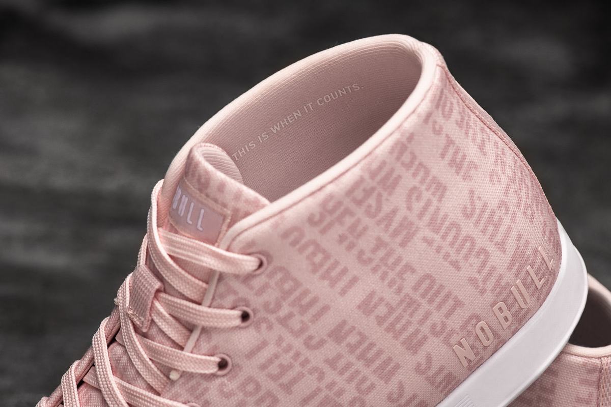 Pink Men's Nobull Canvas Mid Trainers | USA569217