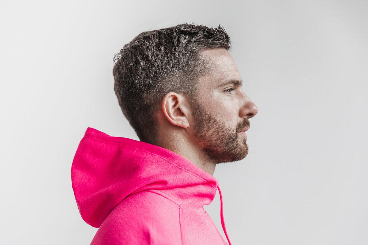 Pink Men's Nobull Neon Hoodie | USA438627