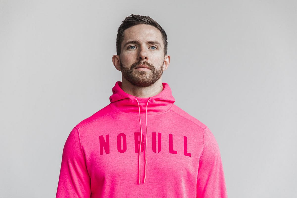 Pink Men's Nobull Neon Hoodie | USA438627