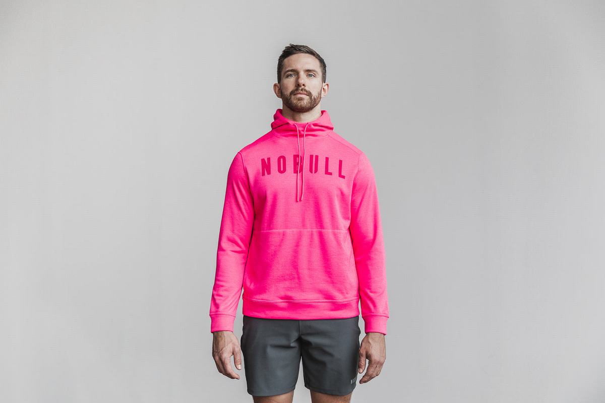 Pink Men\'s Nobull Neon Hoodie | USA438627