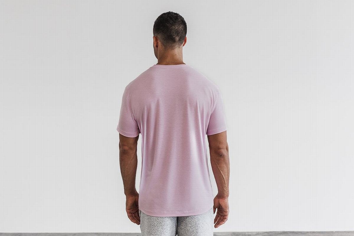 Pink Men's Nobull T Shirts | USA095731