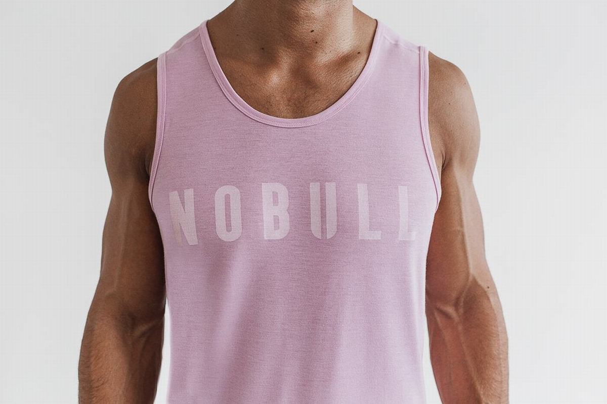 Pink Men\'s Nobull Tank Tops | USA621540