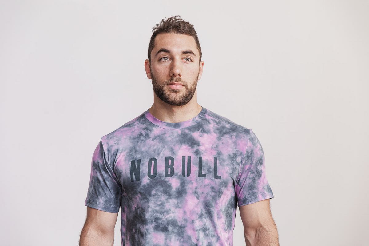 Pink Men's Nobull Tie-Dye T Shirts | USA602893