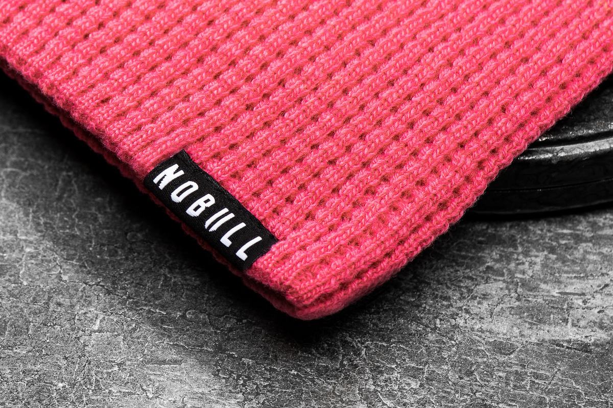 Pink Men's Nobull Waffle Neon Beanie | USA941687