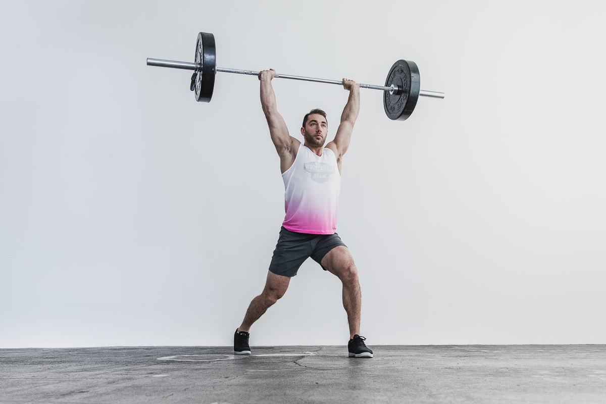 Pink Men's Nobull Wodapalooza Dip-Dye Tank Tops | USA610953