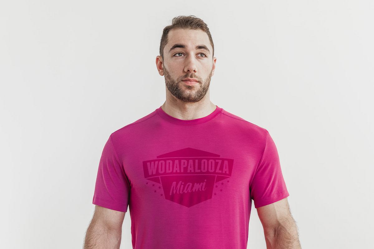 Pink Men\'s Nobull Wodapalooza T Shirts | USA453981