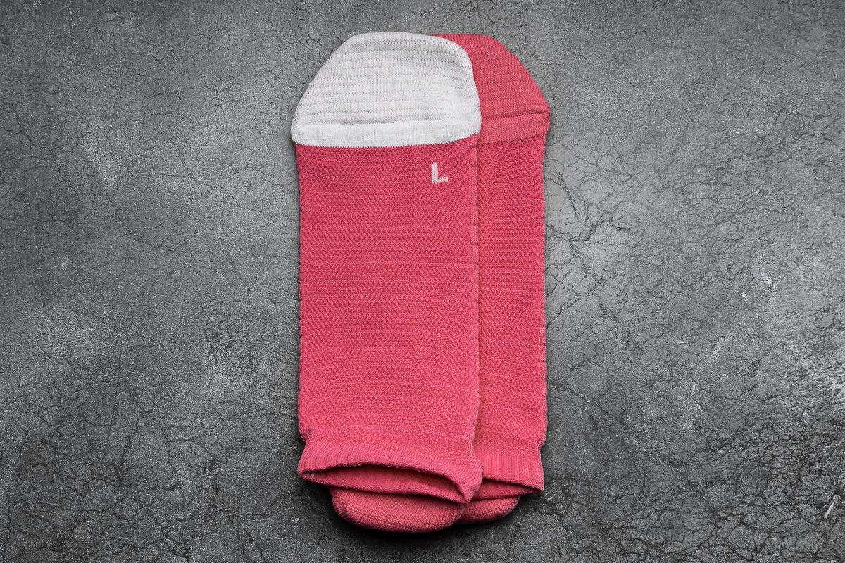 Pink White Women's Nobull Low Neon Socks | USA504218