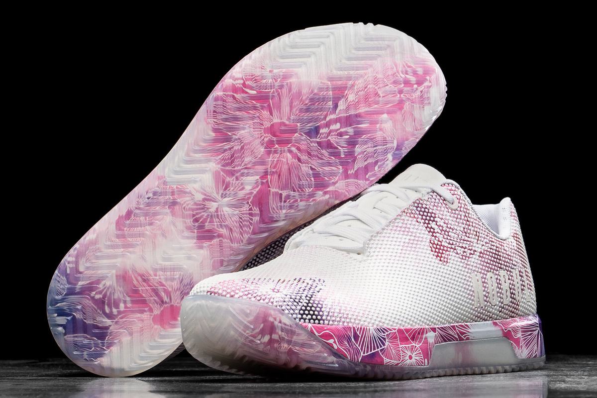 Pink White Women's Nobull Superfabric Trainers | USA465723