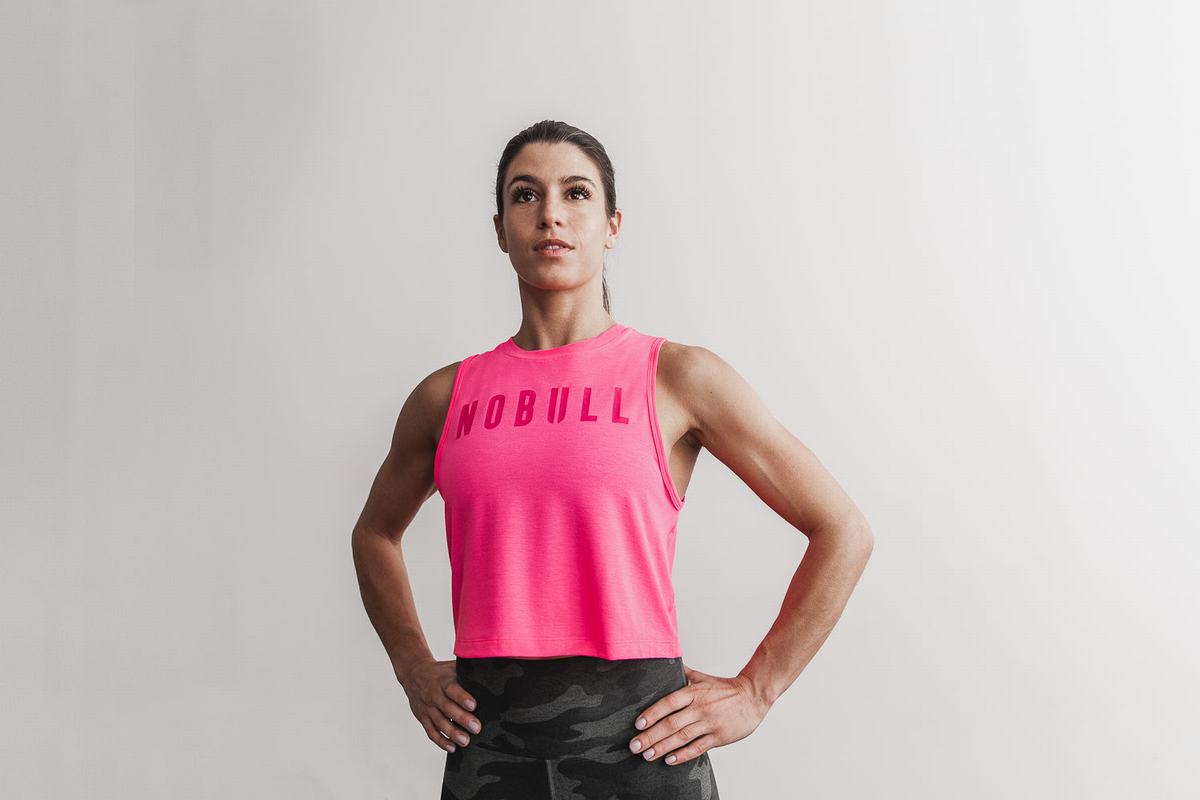 Pink Women's Nobull Muscle Neon Tank Tops | USA170546