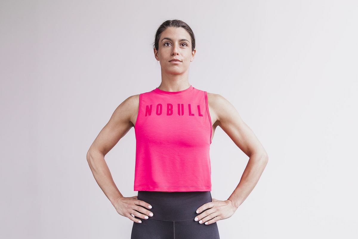 Pink Women's Nobull Muscle Tank Tops | USA602935