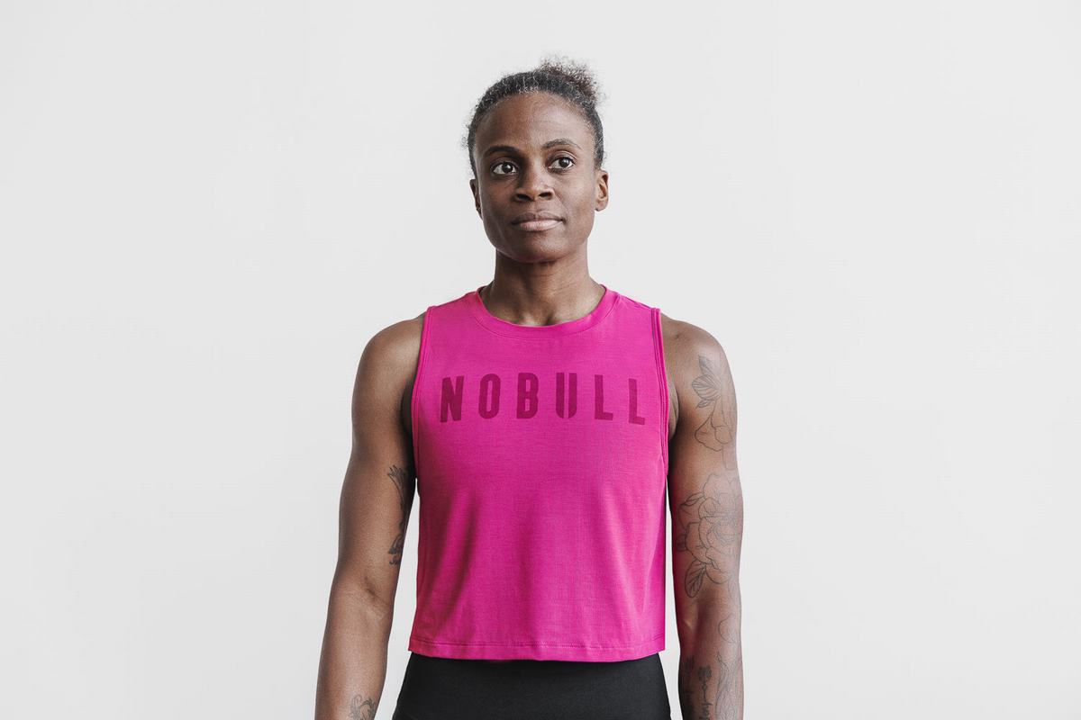 Pink Women's Nobull Muscle Tank Tops | USA640372