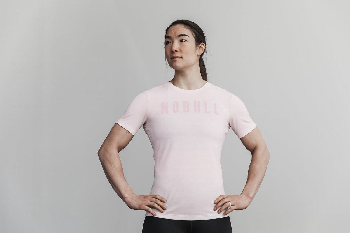 Pink Women's Nobull T Shirts | USA984165