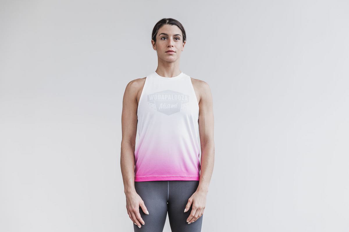 Pink Women's Nobull Wodapalooza High-Neck Dip-Dye Tank Tops | USA739165