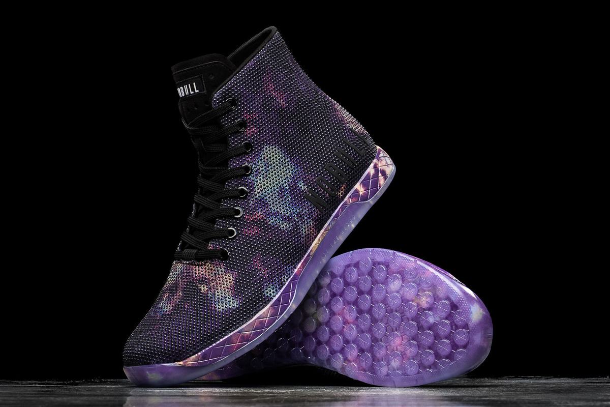 Purple Black Men's Nobull Superfabric High-Top Tie-Dye Trainers | USA048369