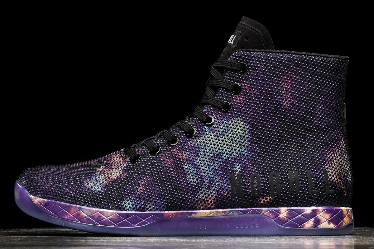 Purple Black Men\'s Nobull Superfabric High-Top Tie-Dye Trainers | USA048369