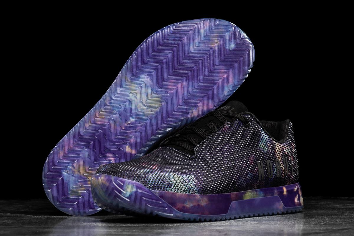 Purple Black Men's Nobull Superfabric Tie-Dye Trainers | USA134928