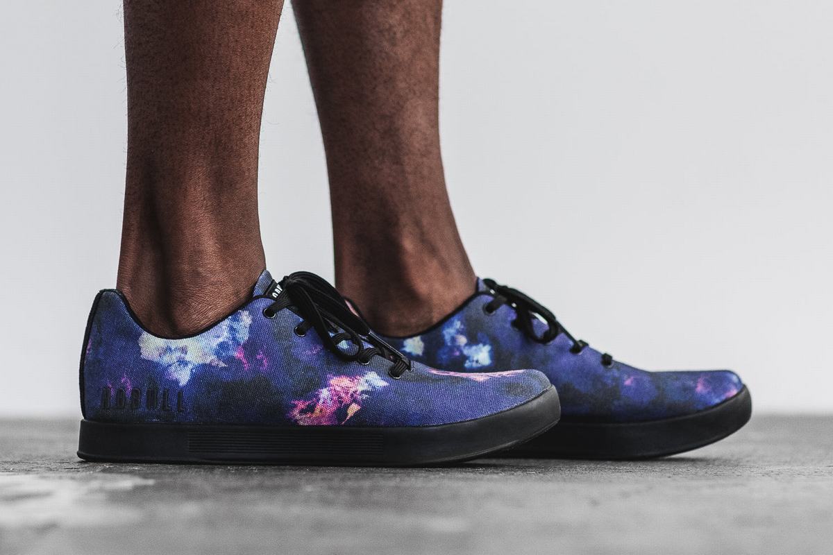 Purple Black Men's Nobull Tie-Dye Canvas Trainers | USA917048