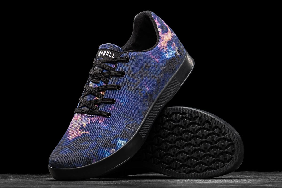 Purple Black Men's Nobull Tie-Dye Canvas Trainers | USA917048