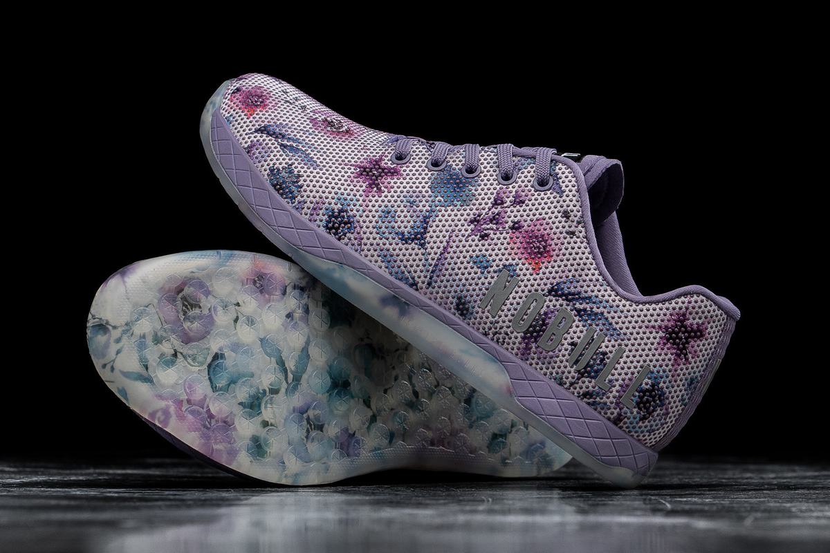 Purple Floral Women's Nobull Superfabric Trainers | USA180536