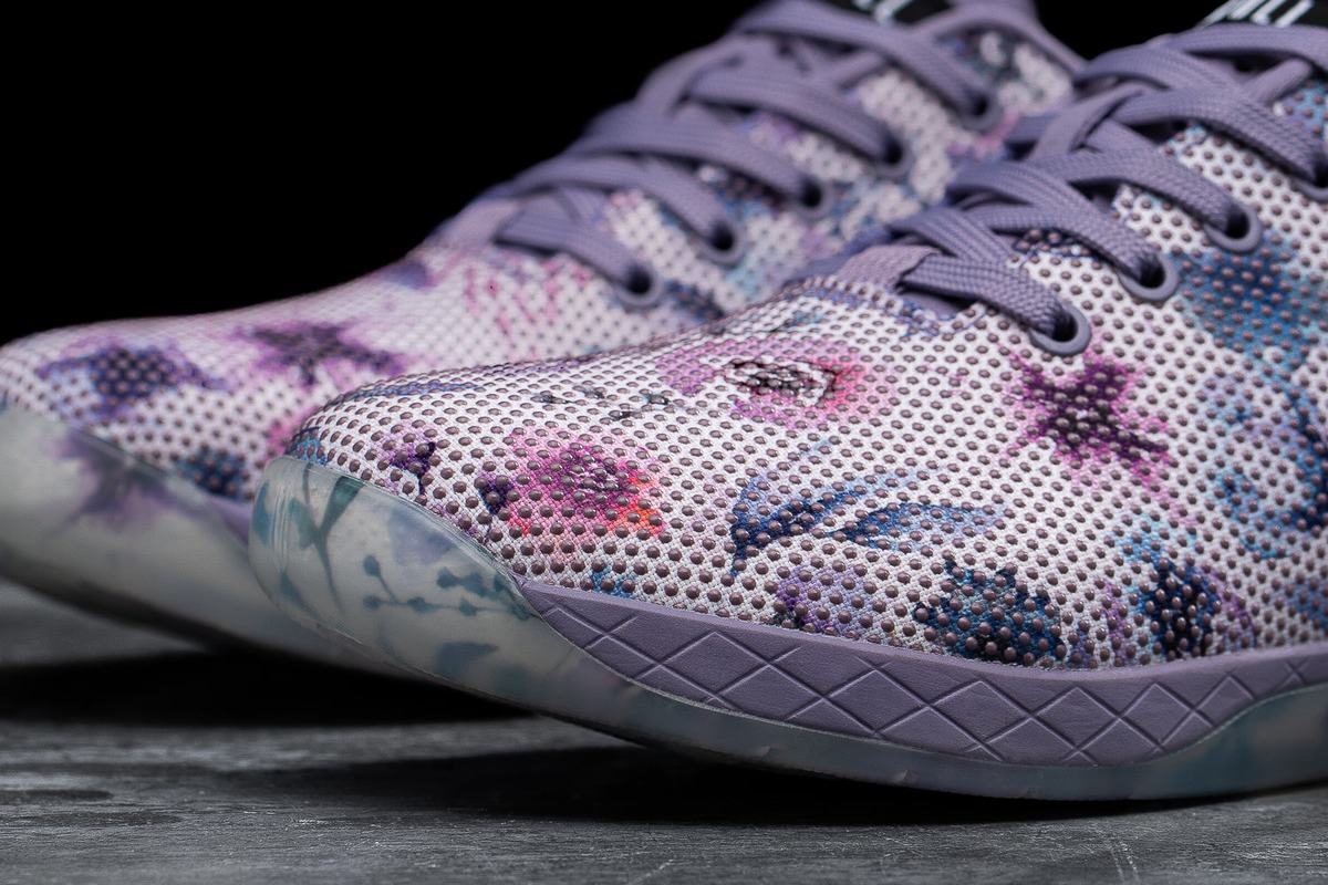 Purple Floral Women's Nobull Superfabric Trainers | USA180536