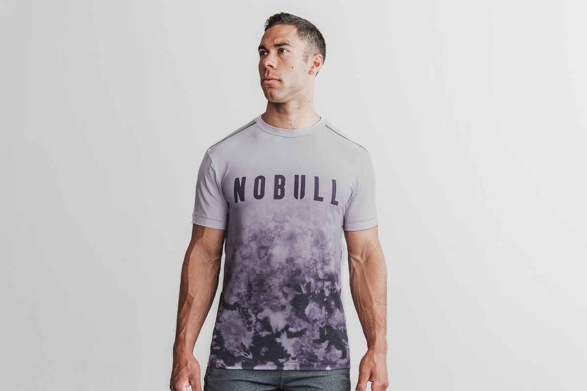 Purple Men\'s Nobull Dip-Dye T Shirts | USA785194