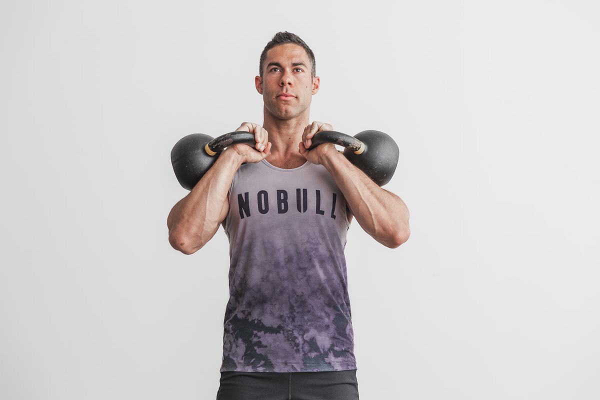 Purple Men's Nobull Dip-Dye Tank Tops | USA472185