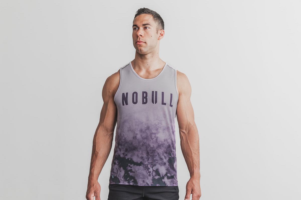 Purple Men\'s Nobull Dip-Dye Tank Tops | USA472185