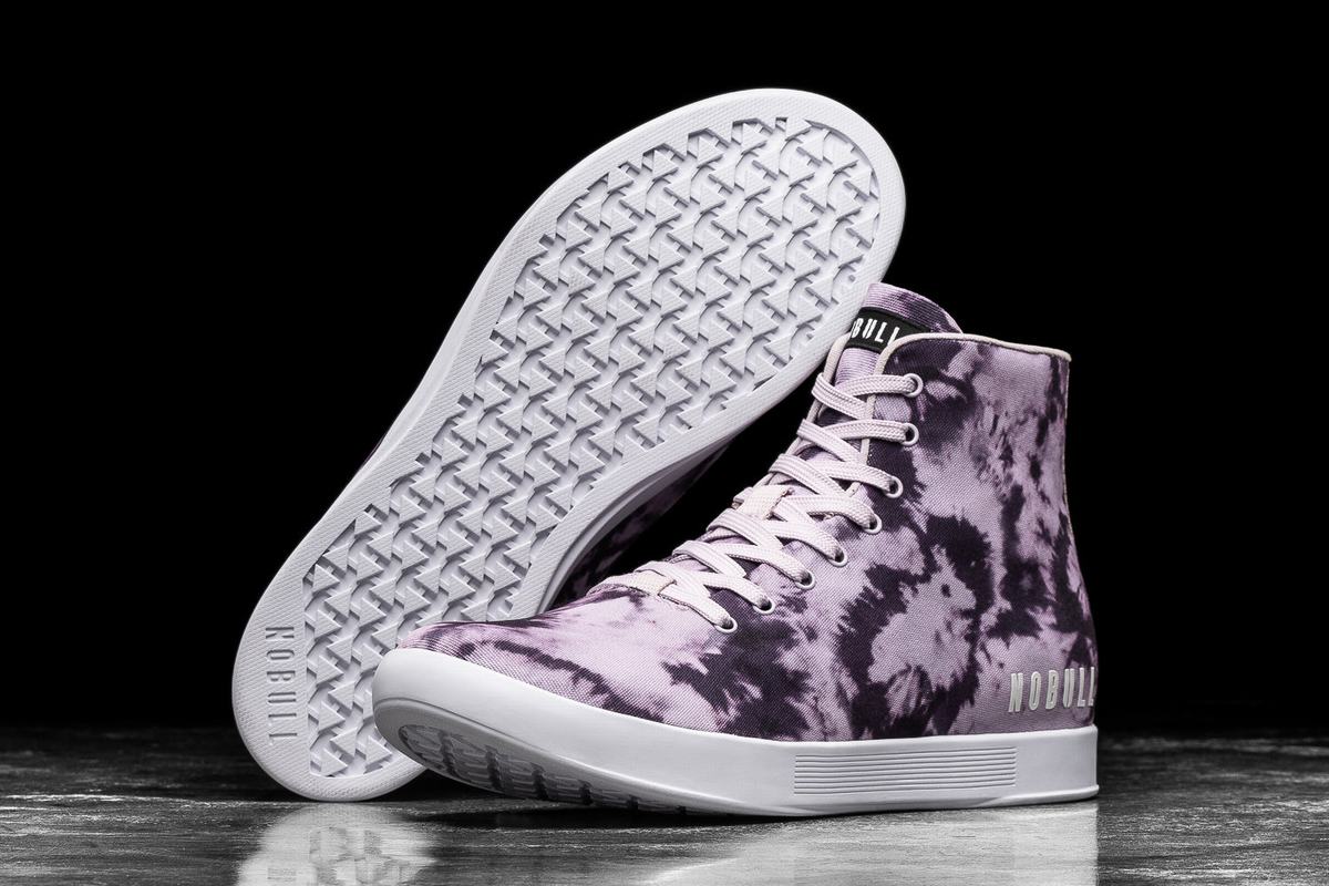 Purple Men's Nobull High-Top Tie-Dye Canvas Trainers | USA869143