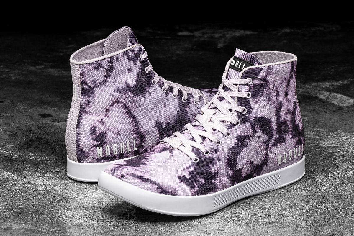 Purple Men's Nobull High-Top Tie-Dye Canvas Trainers | USA869143