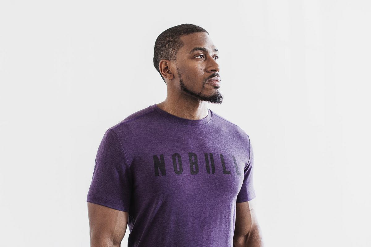 Purple Men\'s Nobull T Shirts | USA532618