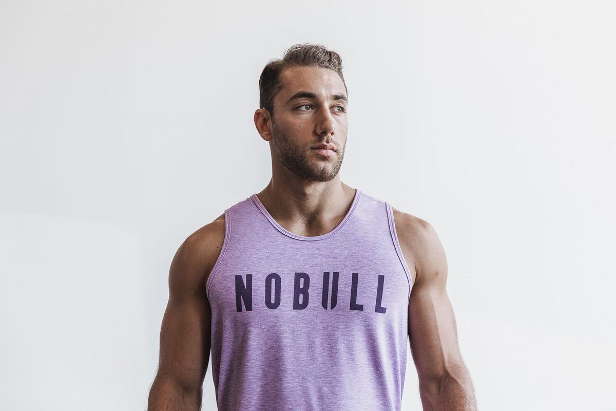 Purple Men's Nobull Tank Tops | USA956384