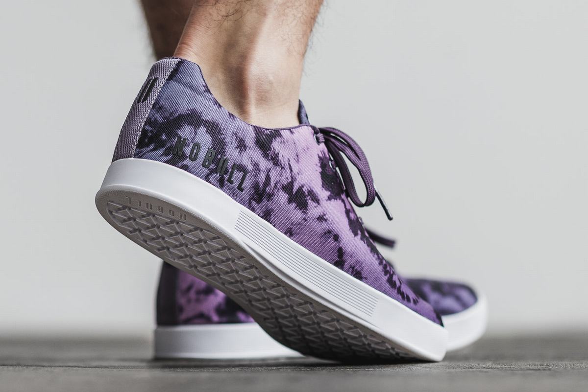 Purple Men's Nobull Tie-Dye Canvas Trainers | USA291038