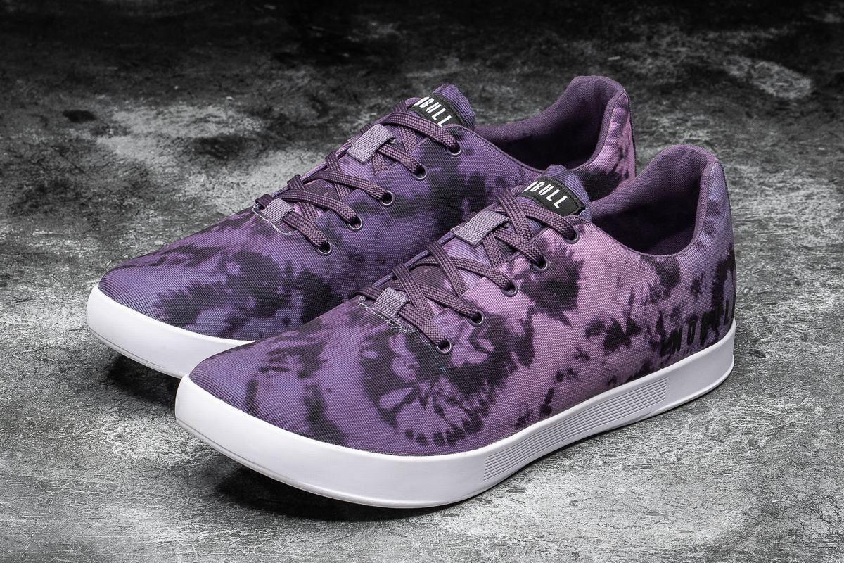 Purple Men's Nobull Tie-Dye Canvas Trainers | USA291038