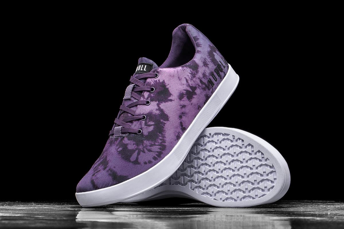 Purple Men's Nobull Tie-Dye Canvas Trainers | USA291038