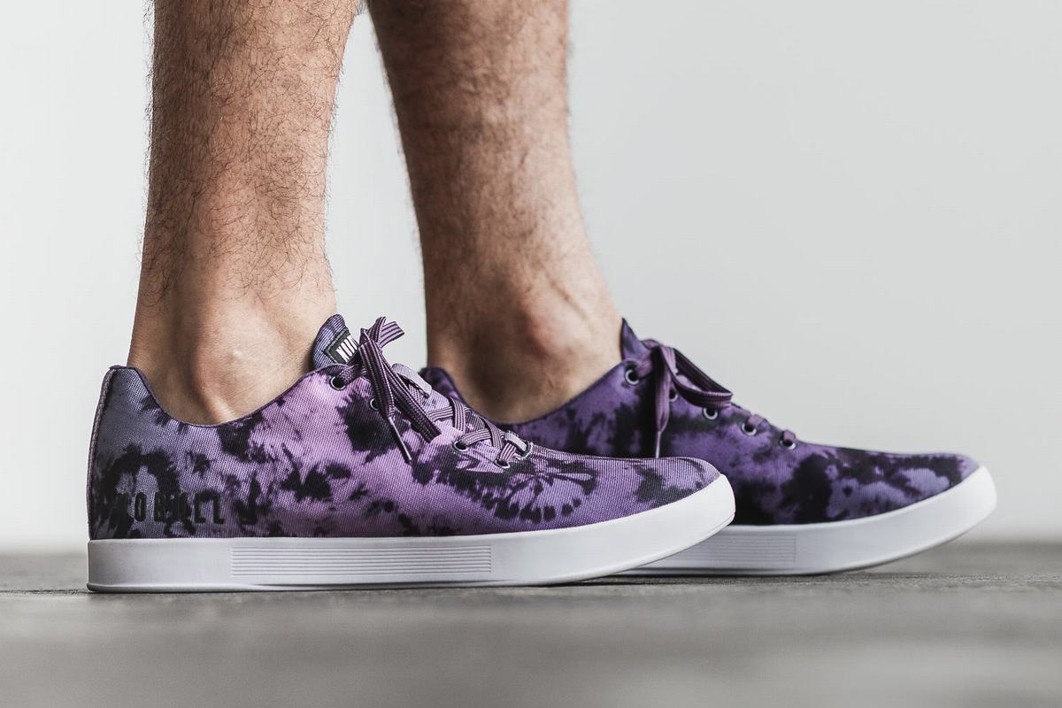 Purple Men's Nobull Tie-Dye Canvas Trainers | USA291038