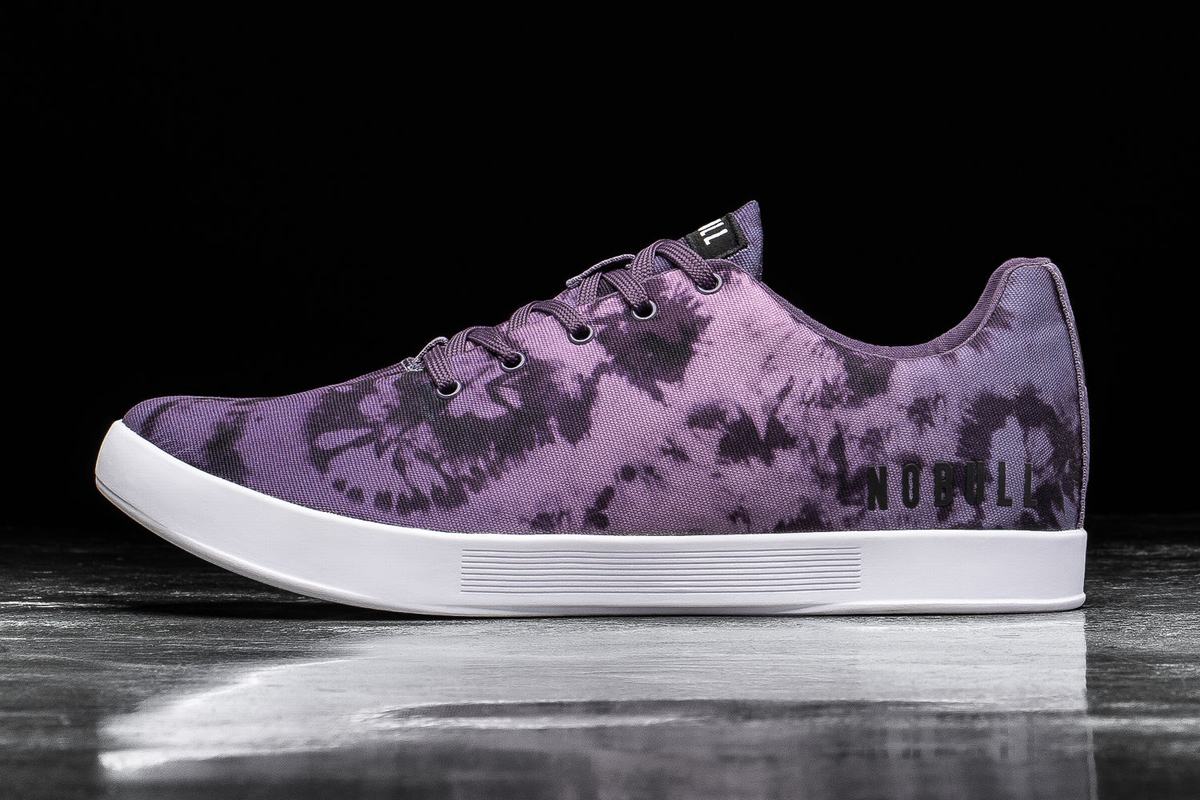 Purple Men\'s Nobull Tie-Dye Canvas Trainers | USA291038