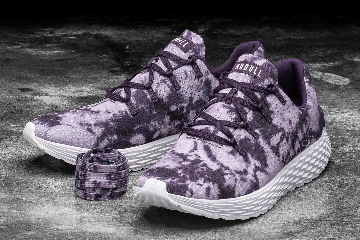 Purple Men's Nobull Tie-Dye Ripstop Runner Running Shoes | USA859702