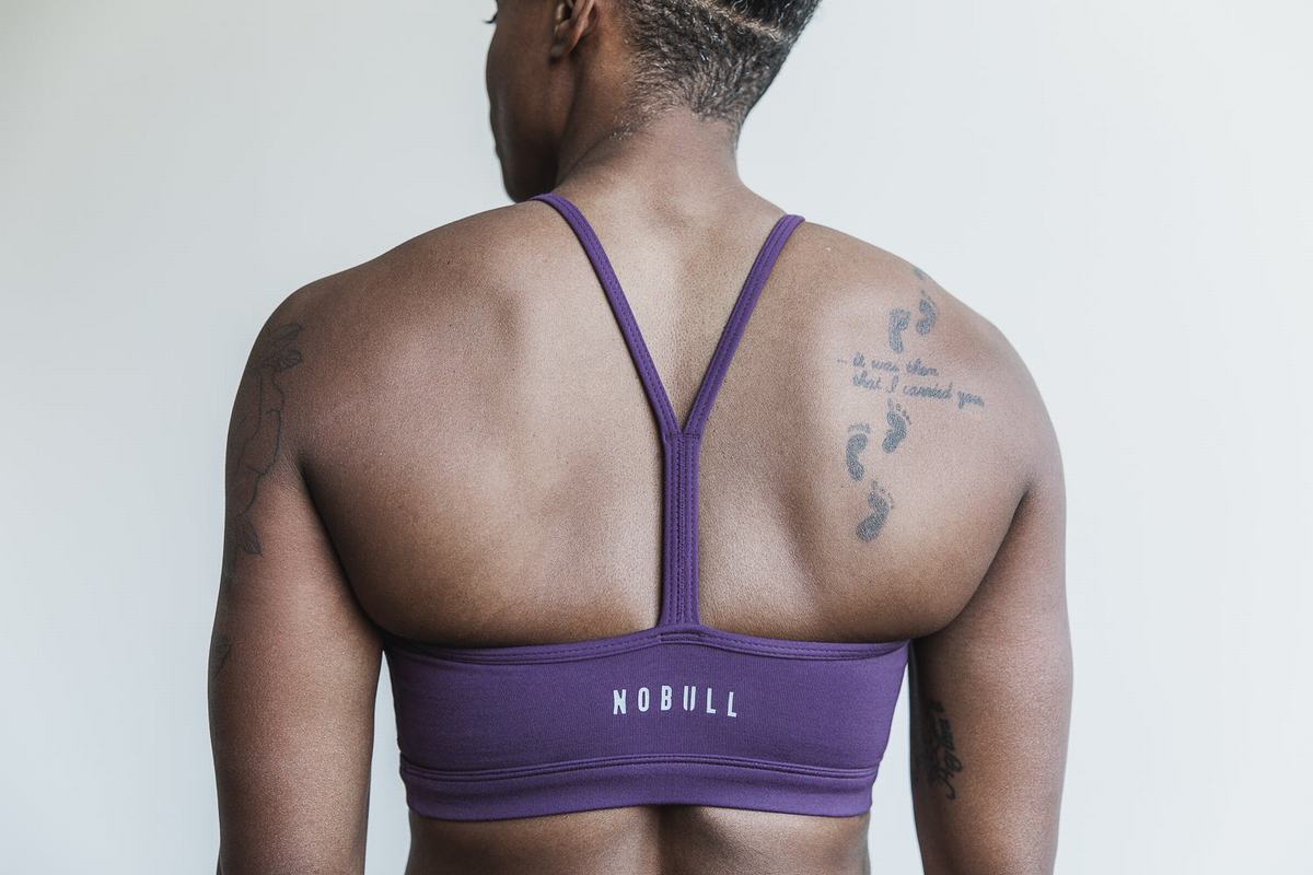 Purple Women's Nobull Halter Matte Sports Bras | USA295784